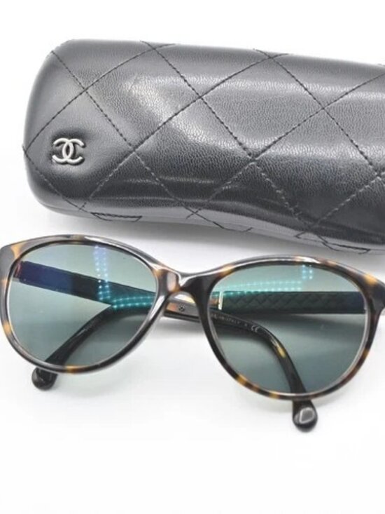 CHANEL CC Logos Sunglasses Eye Were Plastic Metal Brown 3229-Q-A 67KC557